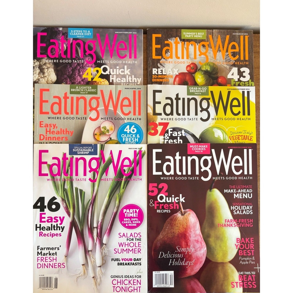 Eating‎ Well Magazine 2014 Bundle 6 Issues Healthy Cooking Recipes